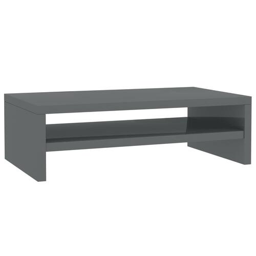 Skærmstander 42x24x13 cm konstrueret træ grå højglans