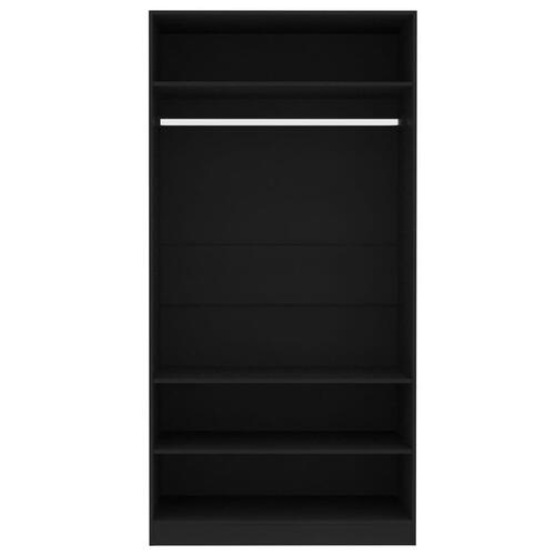 Klædeskab 100x50x200 cm konstrueret træ sort