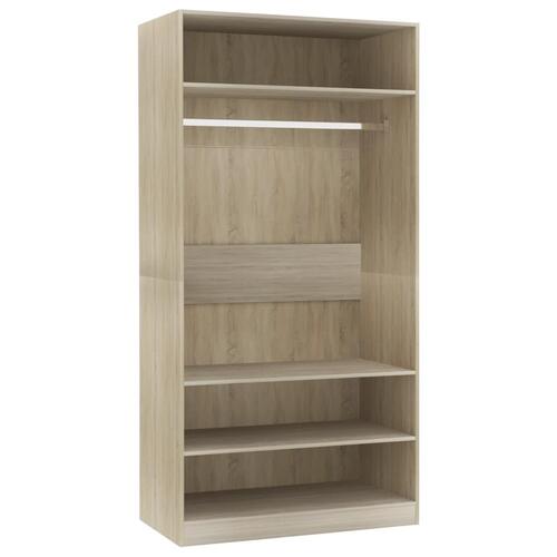 Klædeskab 100x50x200 cm konstrueret træ sonoma-eg