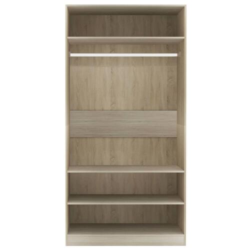 Klædeskab 100x50x200 cm konstrueret træ sonoma-eg