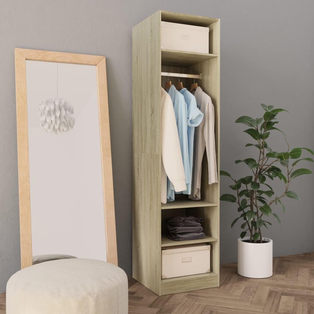 Klædeskab 50x50x200 cm konstrueret træ sonoma-eg