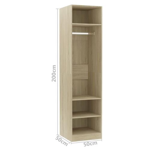 Klædeskab 50x50x200 cm konstrueret træ sonoma-eg