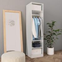 Klædeskab 50x50x200 cm konstrueret træ hvid højglans
