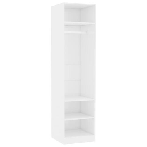 Klædeskab 50x50x200 cm konstrueret træ hvid højglans