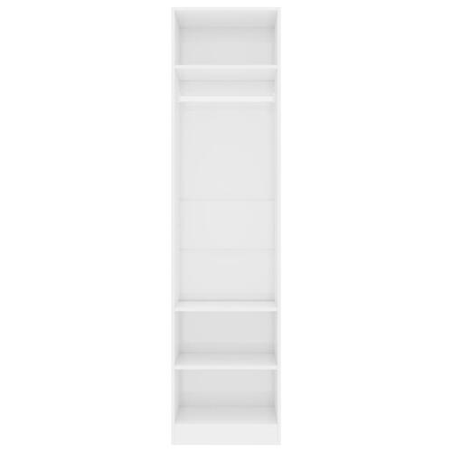 Klædeskab 50x50x200 cm konstrueret træ hvid højglans