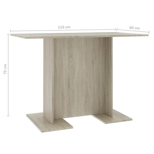 Spisebord 110x60x75 cm konstrueret træ sonoma-eg