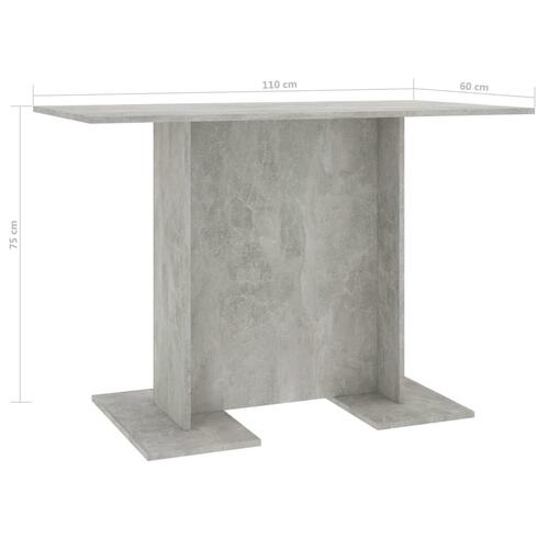 Spisebord 110x60x75 cm konstrueret træ betongrå