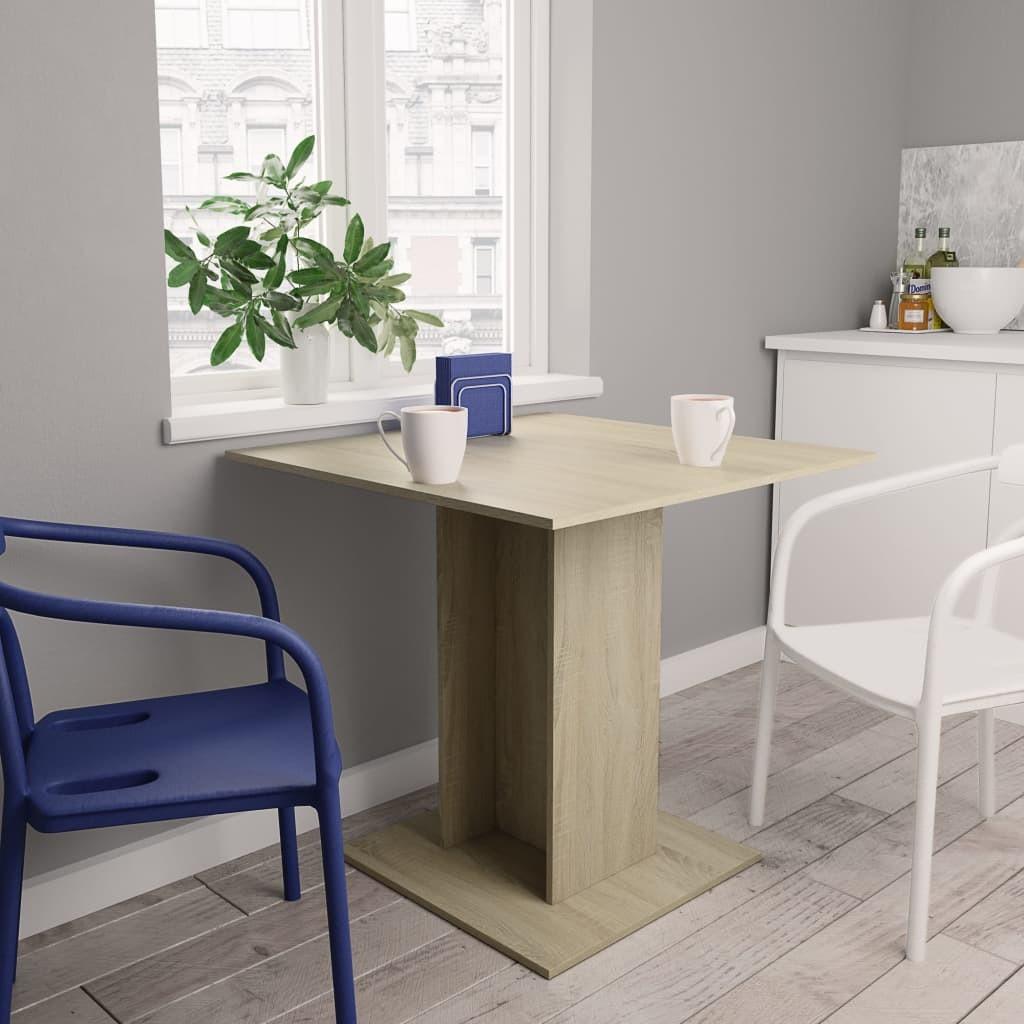 Spisebord 80 x 80 x 75 cm spånplade sonoma-eg