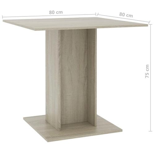 Spisebord 80 x 80 x 75 cm spånplade sonoma-eg