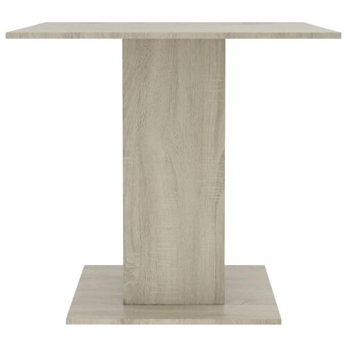 Spisebord 80 x 80 x 75 cm spånplade hvid og sonoma-eg
