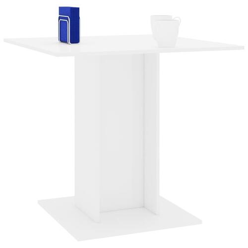 Spisebord 80 x 80 x 75 cm spånplade hvid højglans
