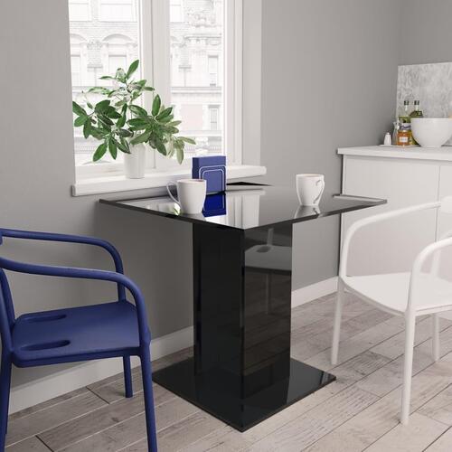 Spisebord 80 x 80 x 75 cm spånplade sort højglans