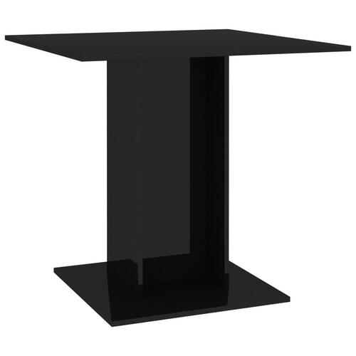 Spisebord 80 x 80 x 75 cm spånplade sort højglans