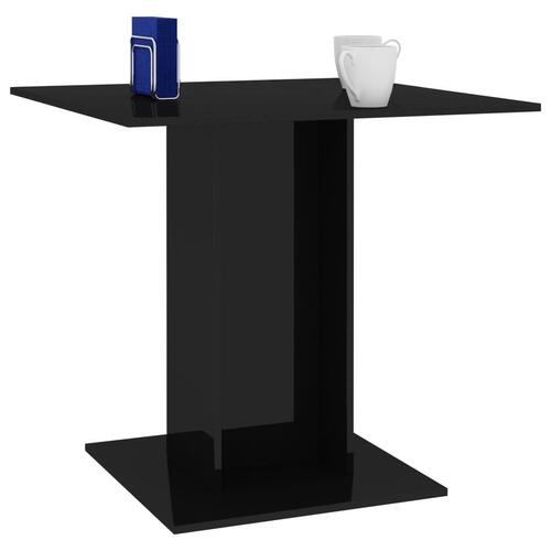 Spisebord 80 x 80 x 75 cm spånplade sort højglans