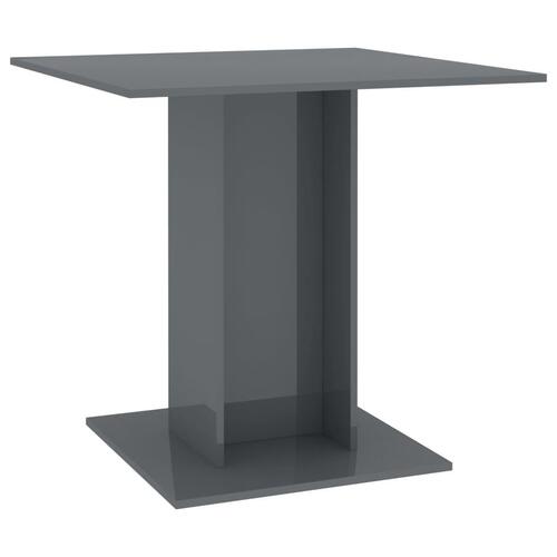 Spisebord 80 x 80 x 75 cm spånplade grå højglans