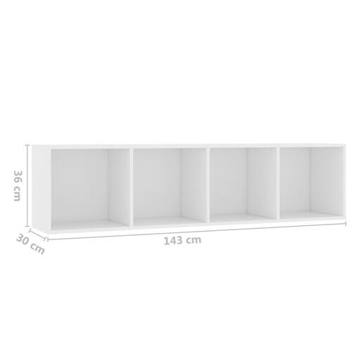 Bogskab/tv-skab hvid 143x30x36 cm
