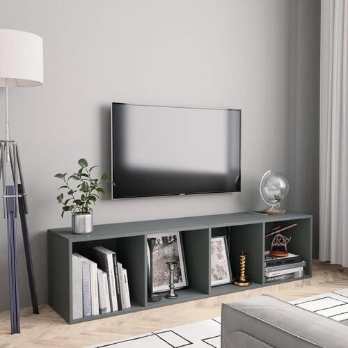 Bogskab/tv-skab grå 143x30x36 cm