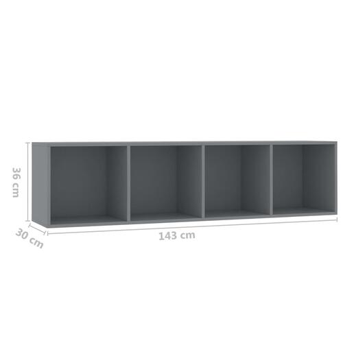 Bogskab/tv-skab grå 143x30x36 cm