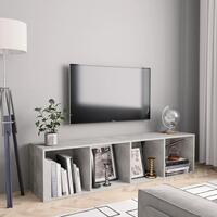 Bogskab/tv-skab betongrå 143x30x36 cm