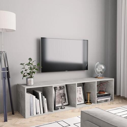 Bogskab/tv-skab betongrå 143x30x36 cm