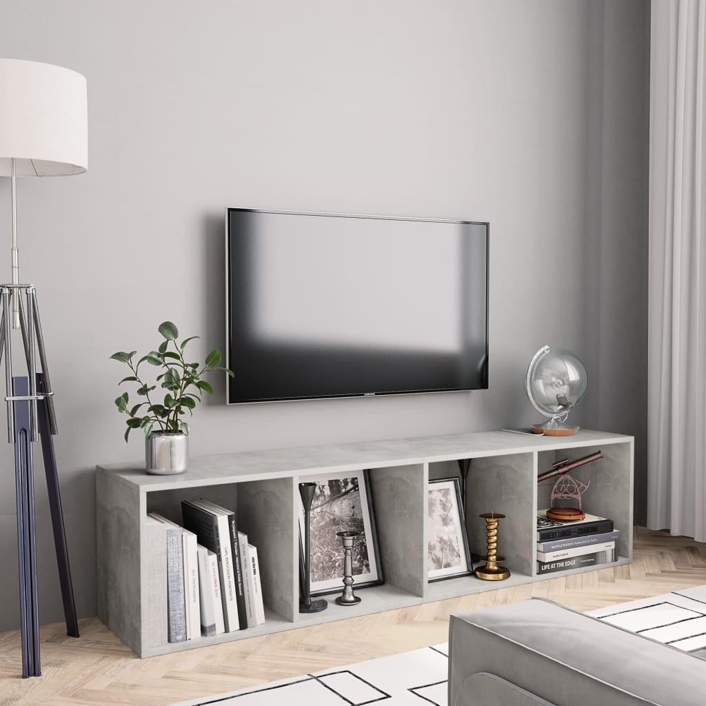 Bogskab/tv-skab betongrå 143x30x36 cm