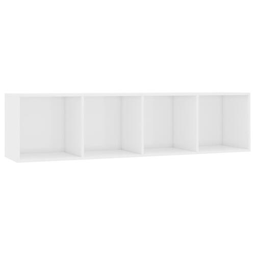Bogskab/tv-skab hvid højglans 143x30x36 cm