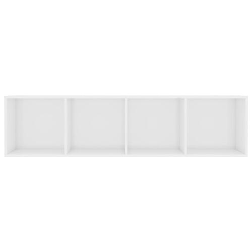 Bogskab/tv-skab hvid højglans 143x30x36 cm
