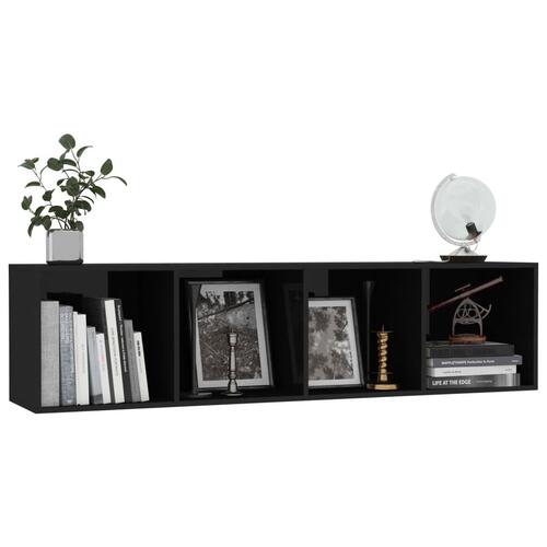 Bogskab/tv-skab 143 x 30 x 36 cm sort højglans