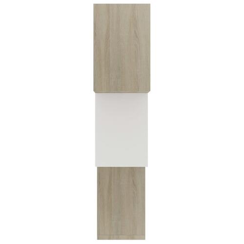 Kubeformede hylder 68x15x68 cm spånplade hvid og sonoma-eg