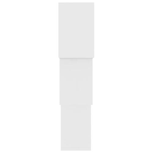 Væghylder 68x15x68cm kubeformet konstrueret træ hvid højglans