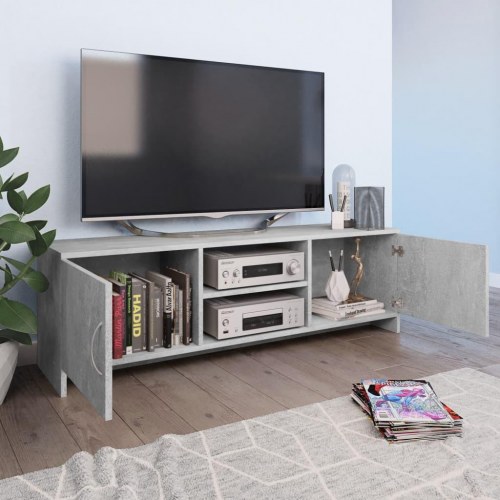 Tv-bord 120x30x37,5 cm konstrueret træ betongrå