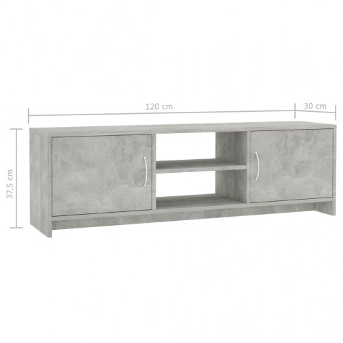 Tv-bord 120x30x37,5 cm konstrueret træ betongrå