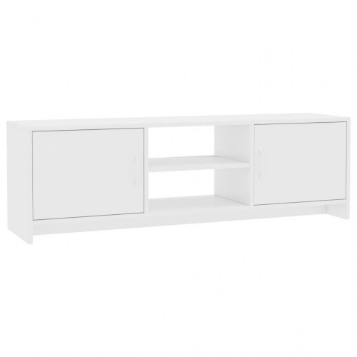 Tv-bord 120x30x37,5 cm konstrueret træ hvid højglans