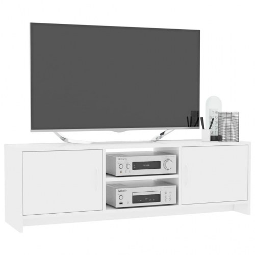 Tv-bord 120x30x37,5 cm konstrueret træ hvid højglans