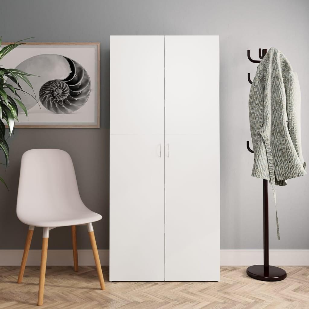 Skoskab 80x35,5x180 cm konstrueret træ hvid