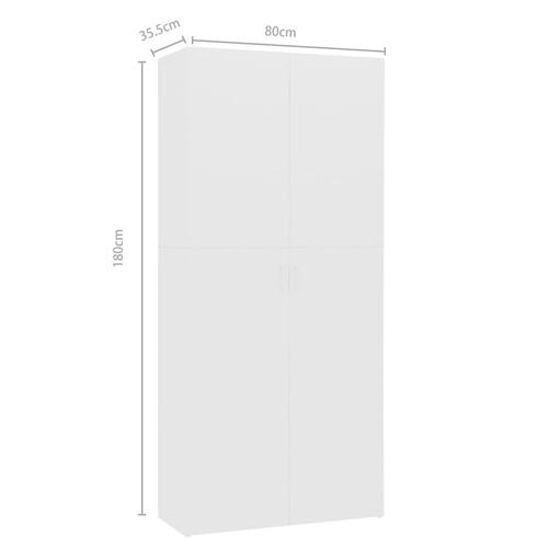 Skoskab 80x35,5x180 cm konstrueret træ hvid