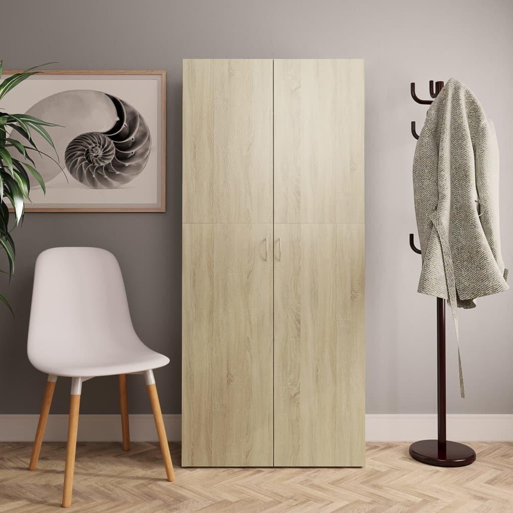 Skoskab 80x35,5x180 cm konstrueret træ sonoma-eg