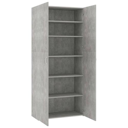 Skoskab 80x35,5x180 cm konstrueret træ betongrå