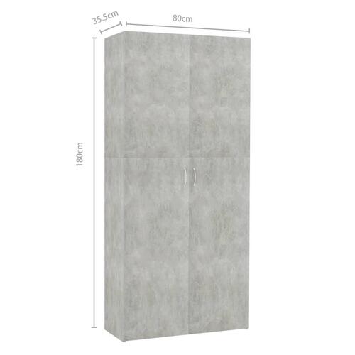 Skoskab 80x35,5x180 cm konstrueret træ betongrå