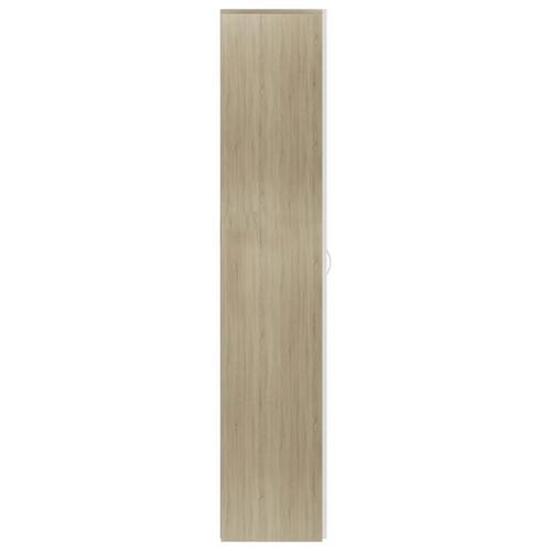 Skoskab 80x35,5x180 cm konstrueret træ hvid og sonoma-eg