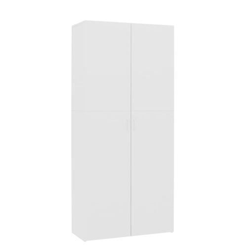 Skoskab 80x35,5x180 cm konstrueret træ hvid højglans
