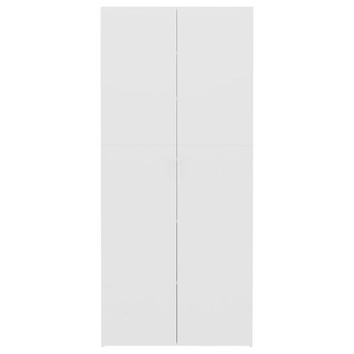 Skoskab 80x35,5x180 cm konstrueret træ hvid højglans