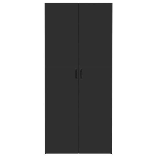 Skoskab 80 x 35,5 x 180 cm spånplade sort højglans