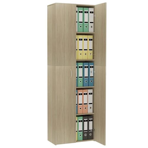 Kontorskab 60x32x190 cm konstrueret træ sonoma-eg