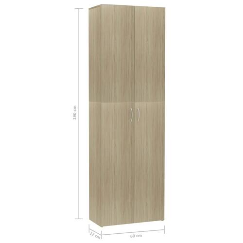 Kontorskab 60x32x190 cm konstrueret træ sonoma-eg