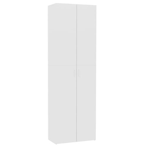 Kontorskab 60x32x190 cm konstrueret træ hvid højglans