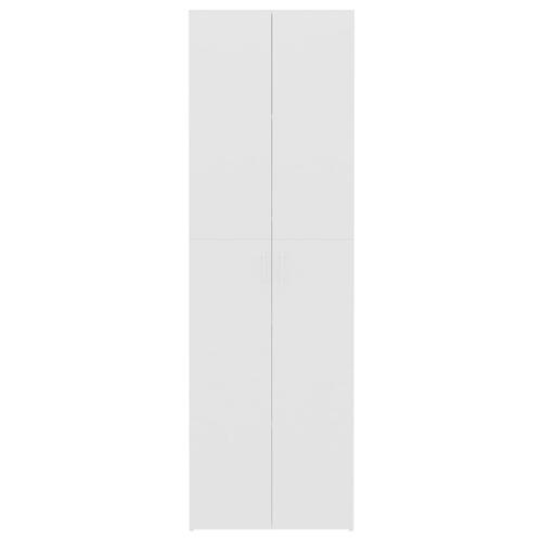 Kontorskab 60x32x190 cm konstrueret træ hvid højglans