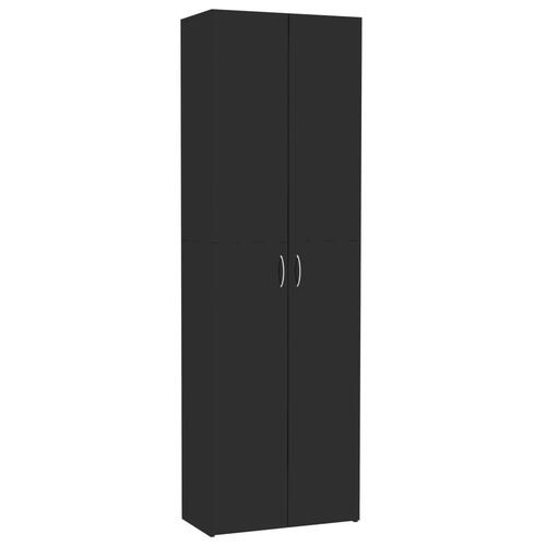 Kontorskab 60 x 32 x 190 cm spånplade sort højglans