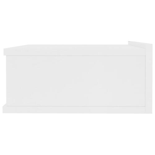 Væghængt natbord 40x30x15 cm konstrueret træ hvid