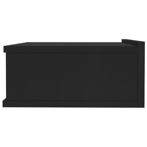 Svævende natborde 2 stk. 40 x 30 x 15 cm konstrueret træ sort